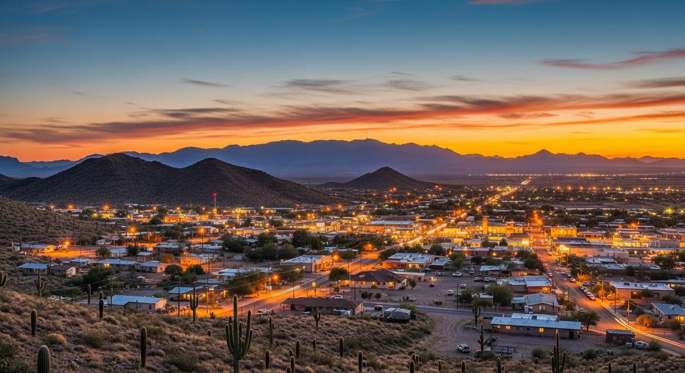 Kingman, Arizona at sunset